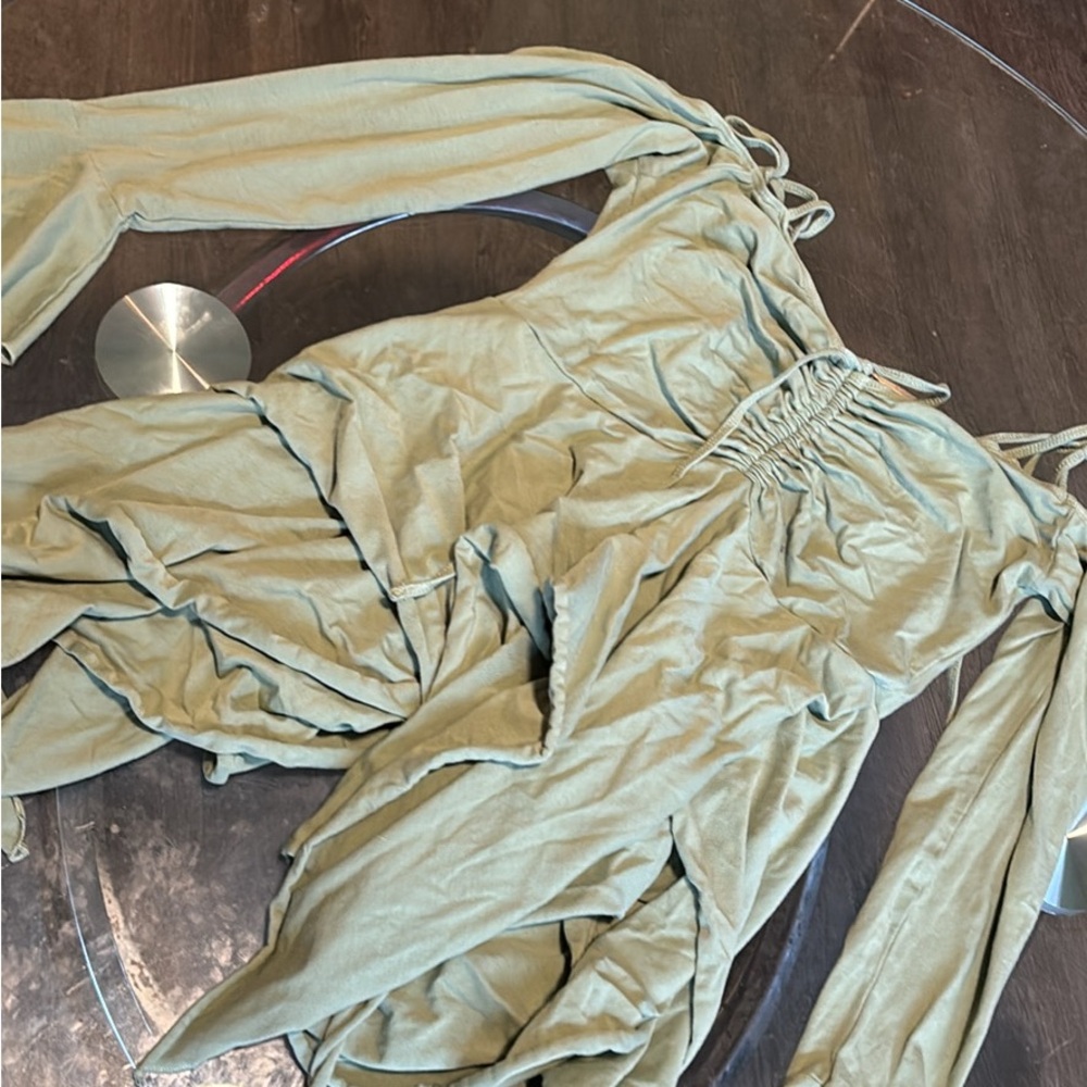 Dolls Kill Long Sleeve Dress in sage Green - Picture 1 of 1